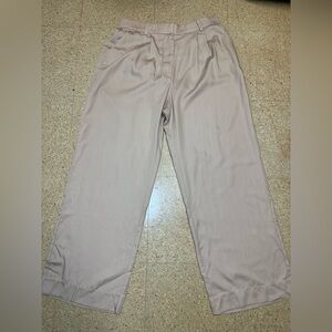 NWT Abercrombie Fitch Women High Rise Wide Leg Pleated Dress Pants Trouser Tan L